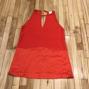 Parker Vibrant Red Orange Tank Dress Size M